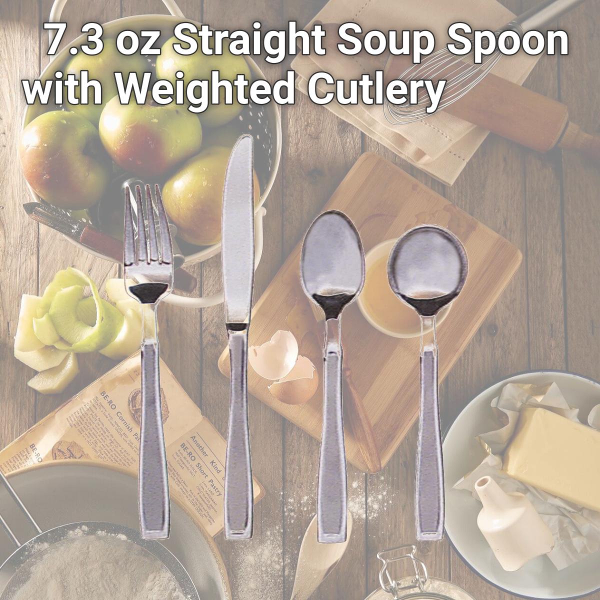 Picture of Fabrication Enterprises 61-0023 7.3 oz Straight Soup Spoon with Weighted Cutlery