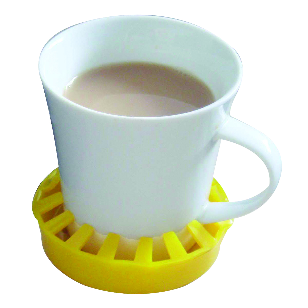 50-1652y 3.5 In. Non-slip Molded Cup, Can & Glass Holder, Yellow