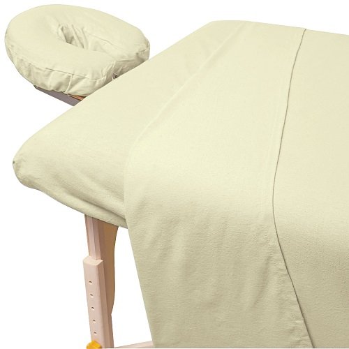 15-3753cft Massage Sheet Set, Cotton Flannel, Tan