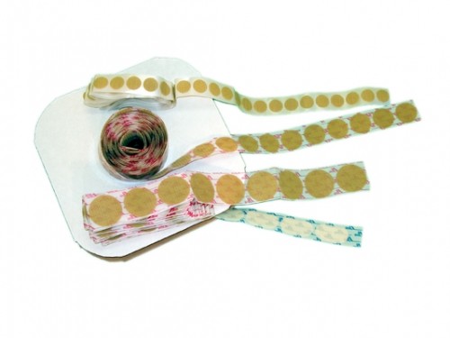 24-7246 0.88 In. Fabric Hook And Eye Self-adhesive Tabs, Circular - 850 Roll Hook Tabs