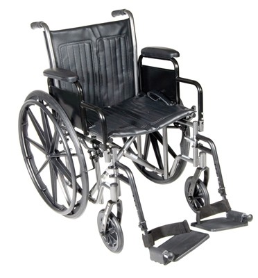 43-2251 18 In. Wheelchair, Fixed Arm & Swingaway Footrest