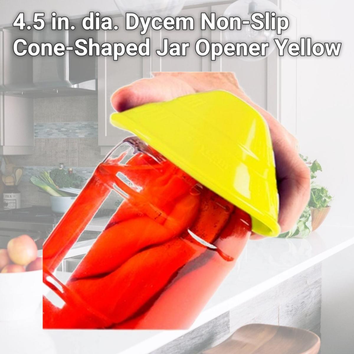 Picture of Fabrication Enterprises 50-1650Y 4.5 in. dia. Dycem Non-Slip Cone-Shaped Jar Opener, Yellow