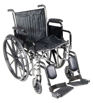 43-2261 18 In. Wheelchair, Dual Axle, Detachable Desk Arm, Swingaway Elevating Legrests