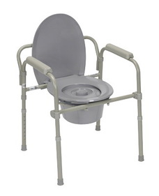 43-2330 Steel Commode With Fixed Arms, Adjustable Height