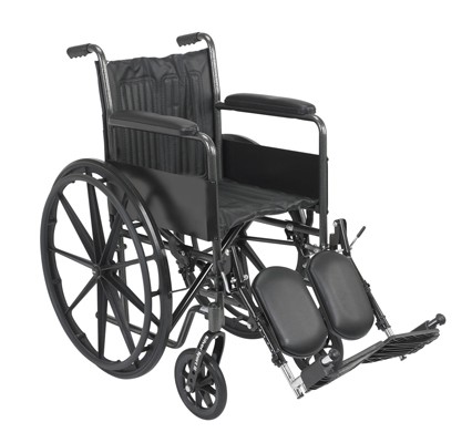 43-2252 18 In. Wheelchair, Fixed Arm & Swingaway Elevating Legrest