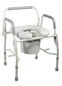 43-2342-2 Drop-arm Commode, Padded Arms With Adjustable Height -2 Each