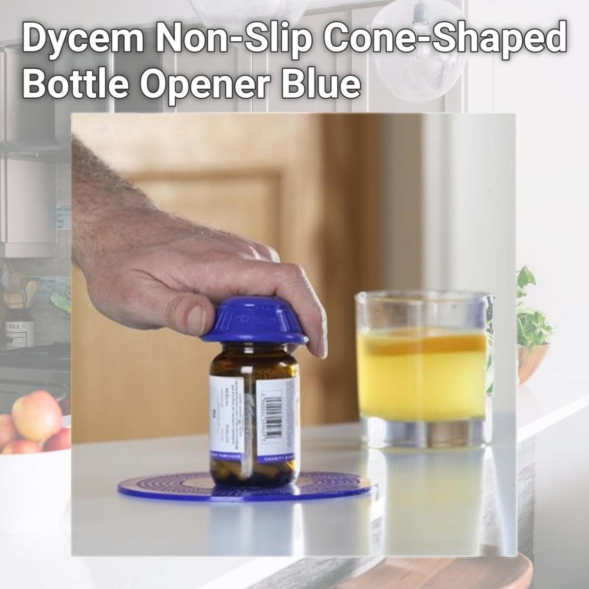 Picture of Fabrication Enterprises 50-1651B Dycem Non-Slip Cone-Shaped Bottle Opener, Blue
