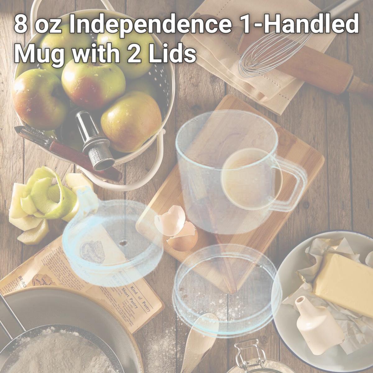 Picture of Fabrication Enterprises 60-1011 8 oz Independence 1-Handled Mug with 2 Lids