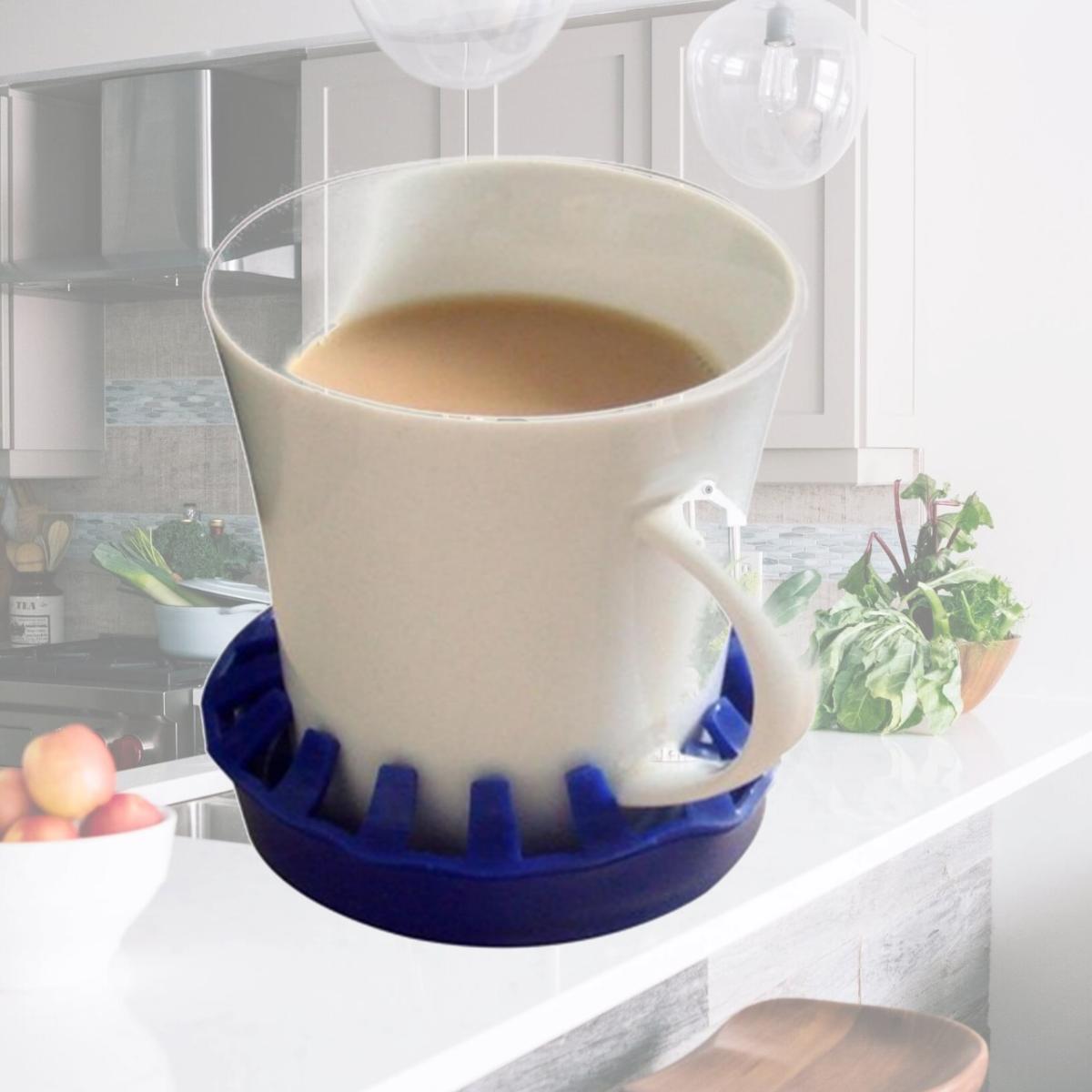 Picture of Fabrication Enterprises 50-1652B 3.5 in. dia. Dycem Non-Slip Molded Cup, Can & Glass Holder, Blue