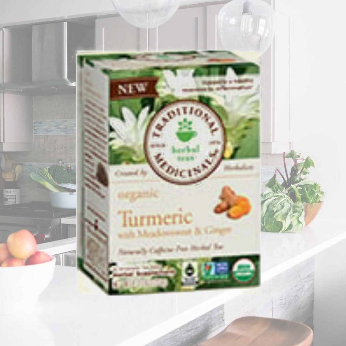 Picture of Traditional Medicinals 230732 Organic Turmeric with Meadowsweet & Ginger Tea - 16 Per Bags