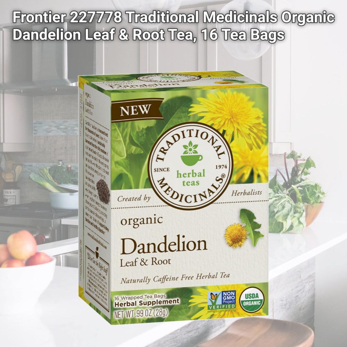 Picture of Frontier 227778 Traditional Medicinals Organic Dandelion Leaf & Root Tea, 16 Tea Bags