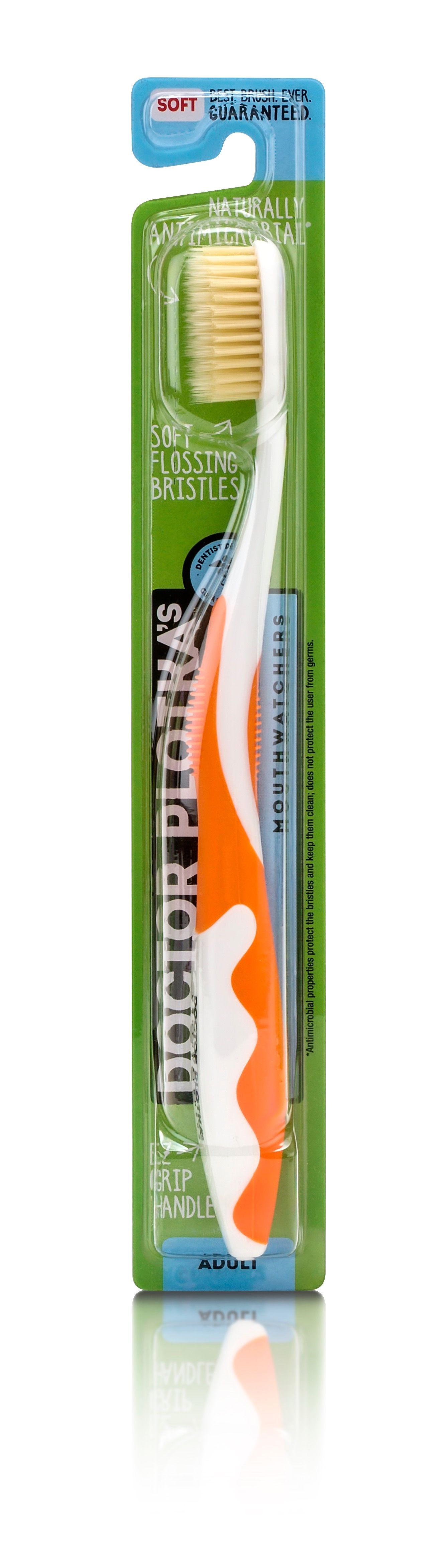 230628 Mouth Watchers Antimicrobial Adult Soft Toothbrushes, Orange