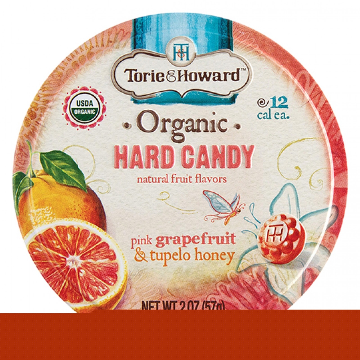 230998 2 Oz Torie & Howard Grapefruit - Honey Hard Candy