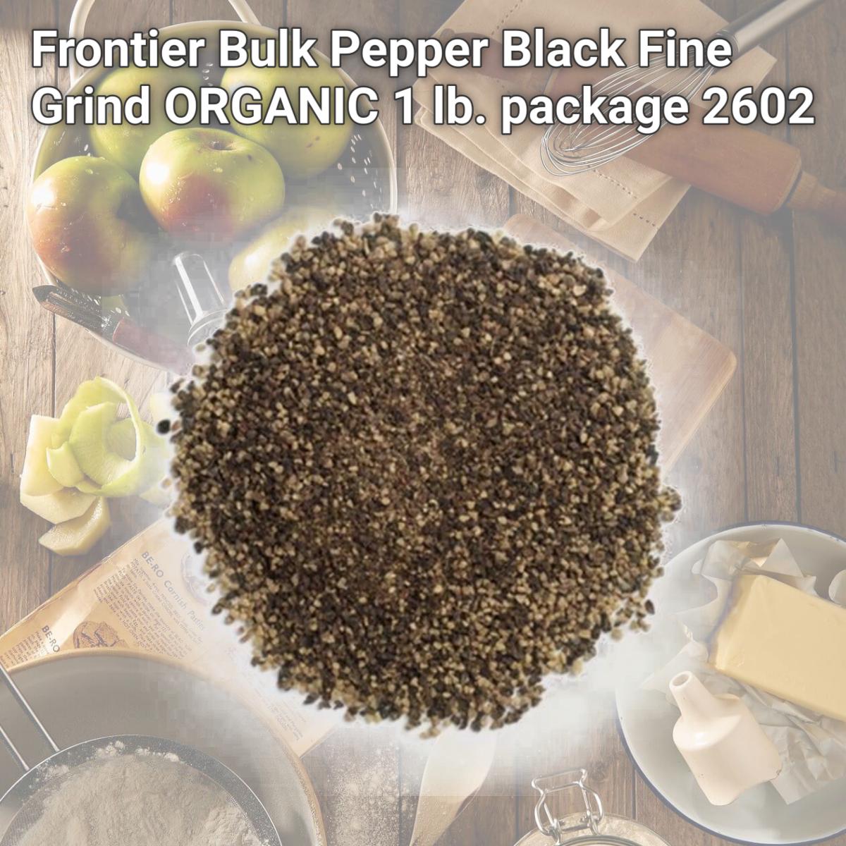Picture of Frontier Bulk Pepper  Black Fine Grind  ORGANIC  1 lb. package 2602