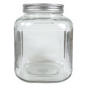1 Gallon Square Clear Wide- Mouth Jar With Lid 4 Count
