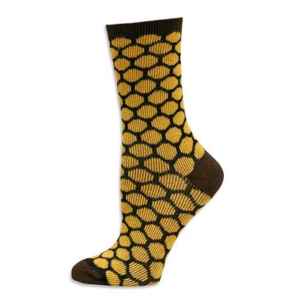 231883 Cotton Trouser Socks, Honey & Black - Size 9-11