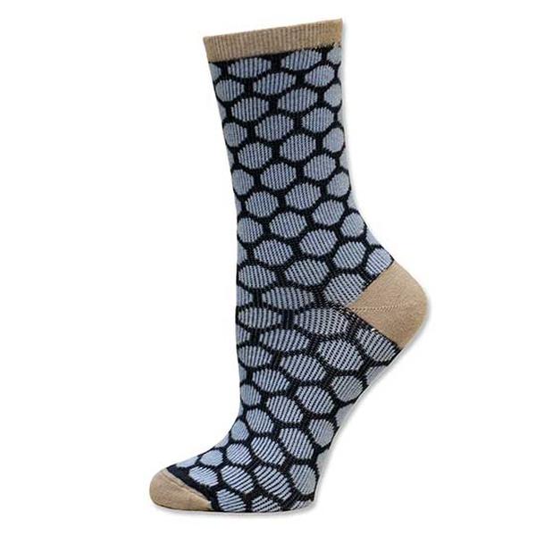 231885 Cotton Trouser Socks, Bee Keeper Navy & Blue - Size 9-11