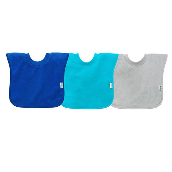 232629 Pullover Food Bibs For Babies From 9-18 Months, Blue - Pack Of 3