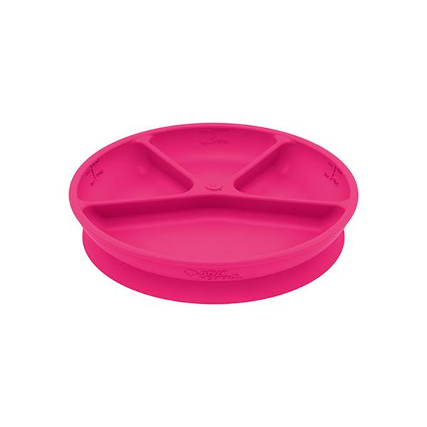 232657 Feeding Silicone 4-section Suctioned Learning Plate, Pink
