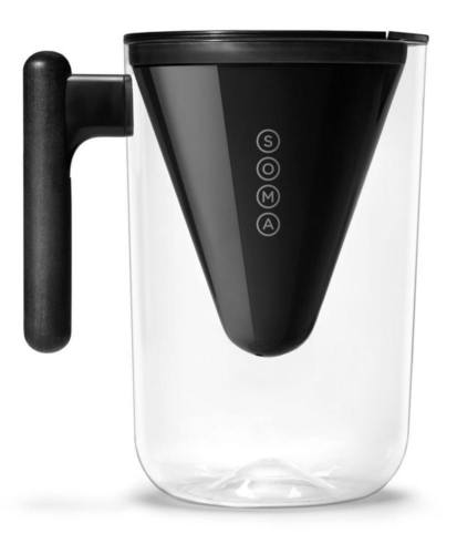 233637 10 Cup Plastic Water Filter Pitcher, Black