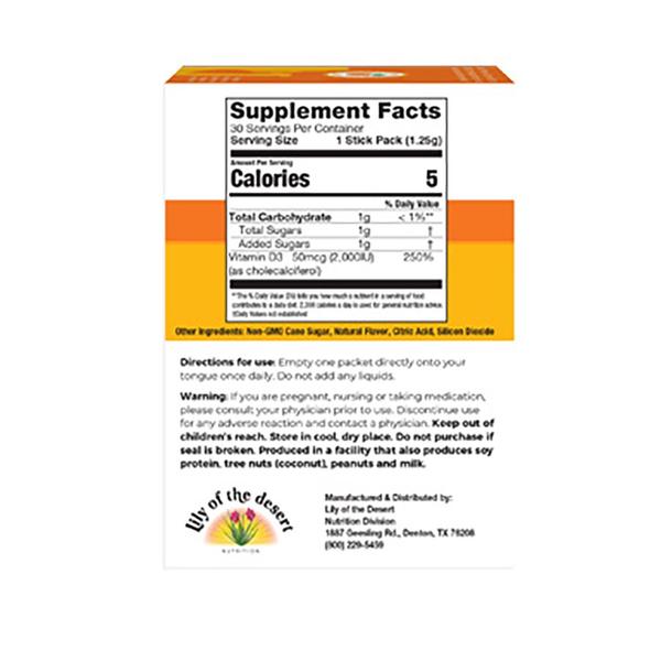 234357 0.05 Oz Vitamin D3 For Bone & Immune Health, Orange Pineapple Flavor - 30 Pocket