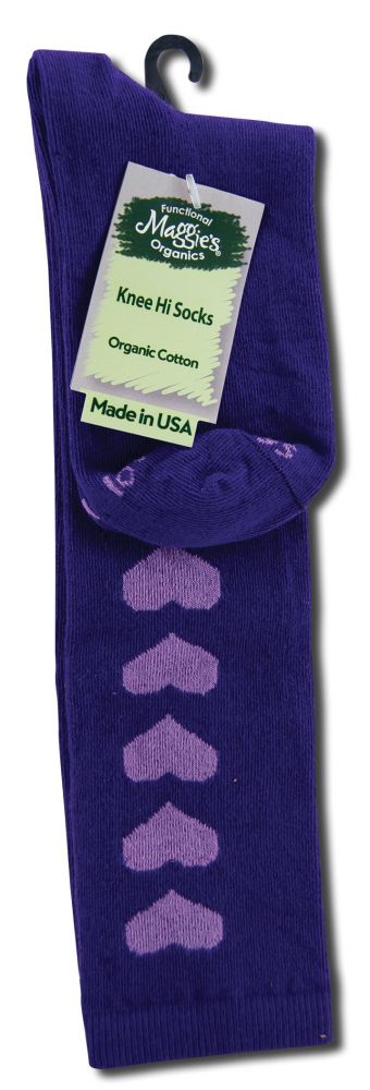 234896 Love Knee High Socks, Purple - Size 9-11