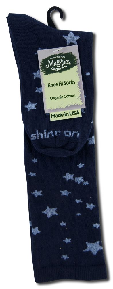234902 Shine On Knee High Socks, Navy - Size 9-11