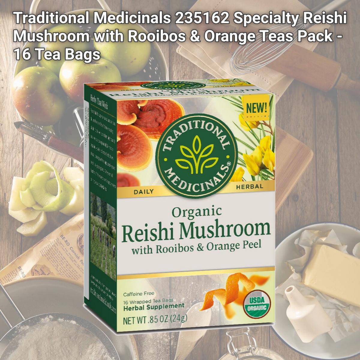 Picture of Traditional Medicinals 235162 Specialty Reishi Mushroom with Rooibos & Orange Teas Pack - 16 Tea Bags