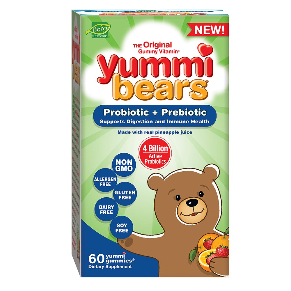234610 Children Gummy Vitamins Probiotic Plus Prebiotic Yummi Bears - 60 Count