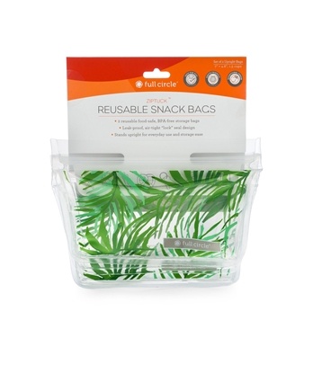 235218 Palm Leaves Snack Reusable Ziptuck Bag - Sets Of 2