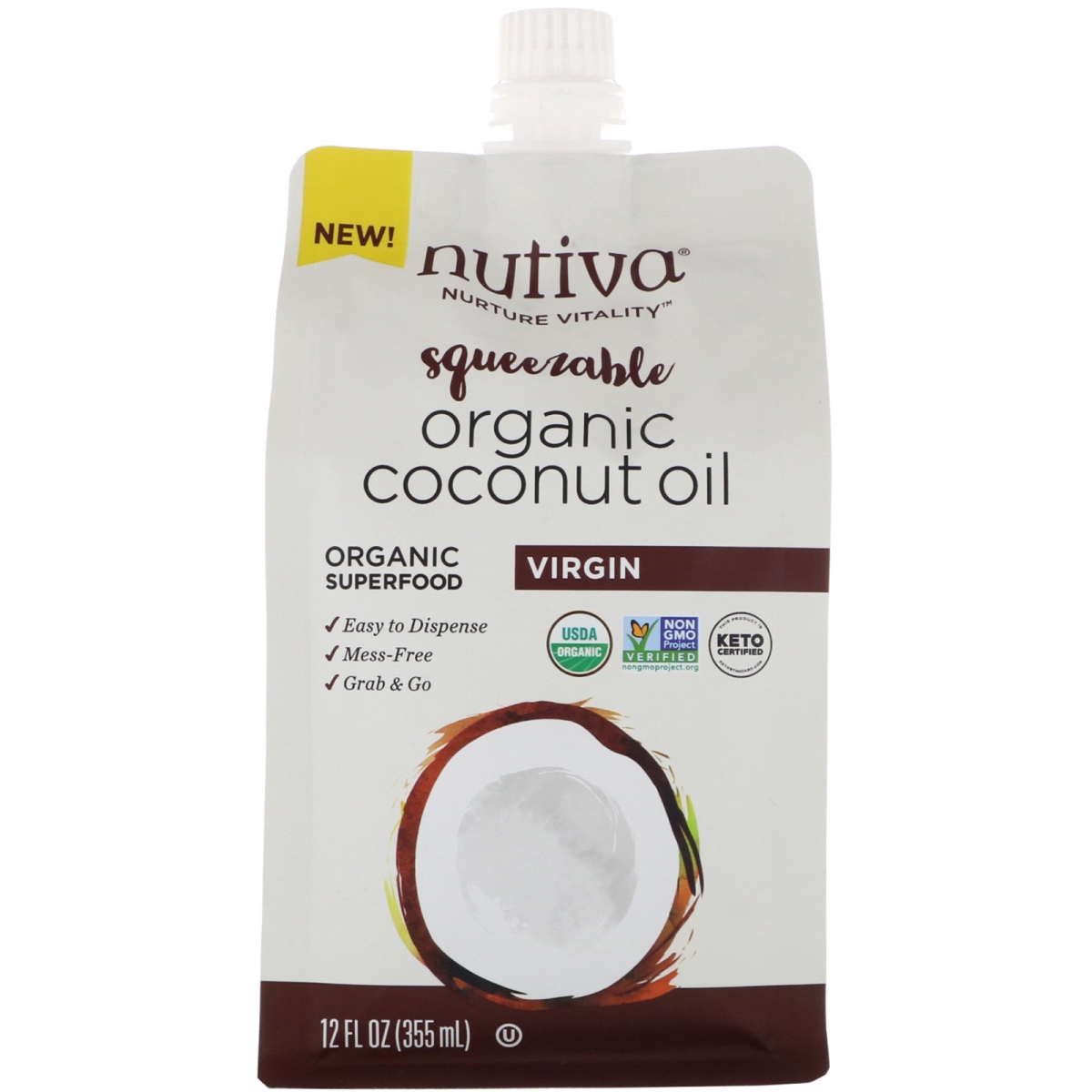 235316 12 Oz Snack & Spread Pouches Virgin Coconut Oil