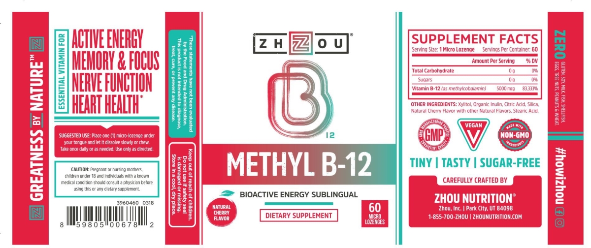 Picture of Zhou 234981 Methyl B12 5000 Dietary Supplement, 60 Count