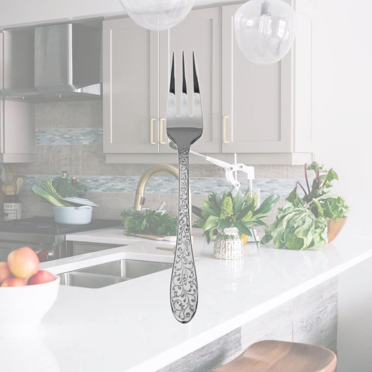 Picture of Oneida T638FOYF Ivy Flourish Stainless Steel Extra Heavy Weight Oyster Fork  Silver