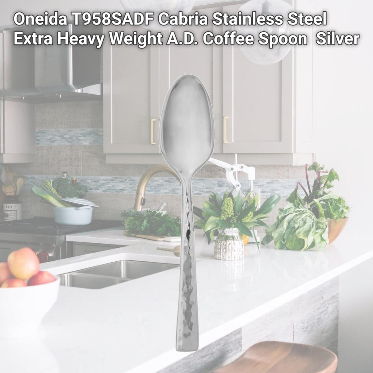 Picture of Oneida T958SADF Cabria Stainless Steel Extra Heavy Weight A.D. Coffee Spoon  Silver