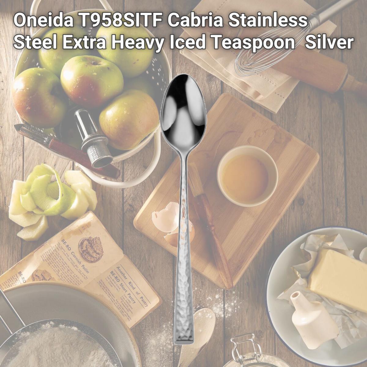 Picture of Oneida T958SITF Cabria Stainless Steel Extra Heavy Iced Teaspoon  Silver