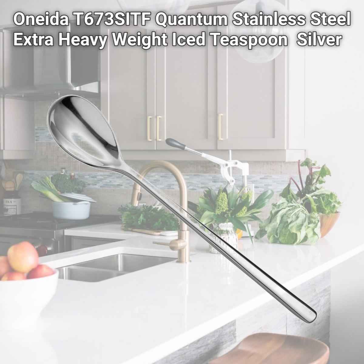 Picture of Oneida T673SITF Quantum Stainless Steel Extra Heavy Weight Iced Teaspoon  Silver