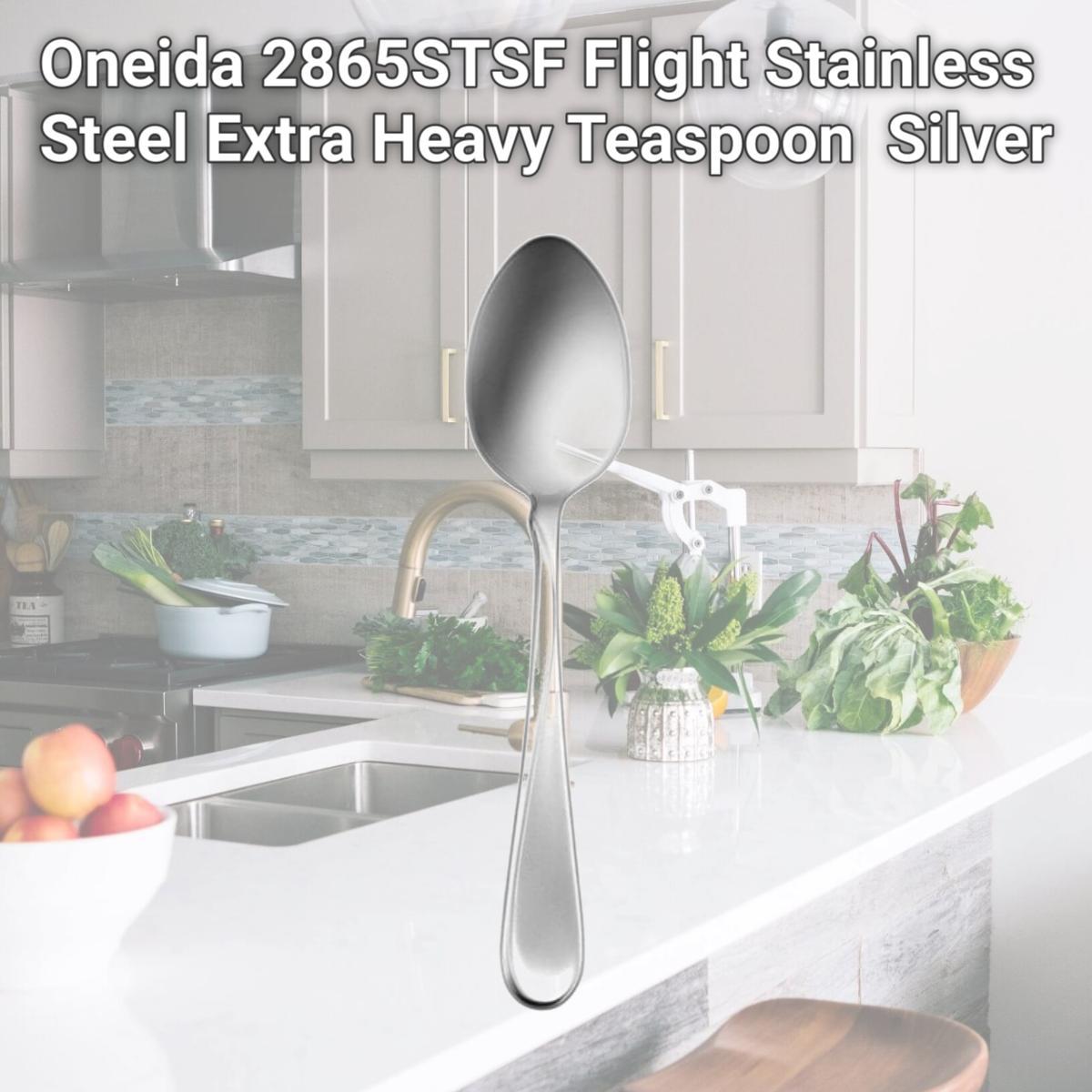 Picture of Oneida 2865STSF Flight Stainless Steel Extra Heavy Teaspoon  Silver