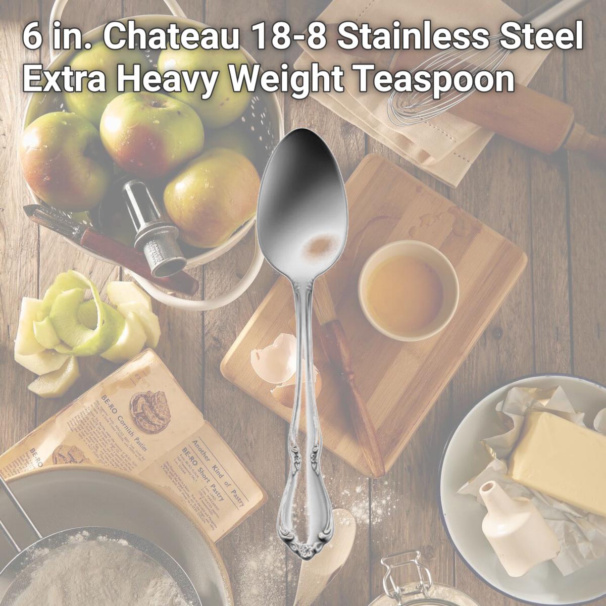 Picture of Oneida 2610STSF 6 in. Chateau 18-8 Stainless Steel Extra Heavy Weight Teaspoon