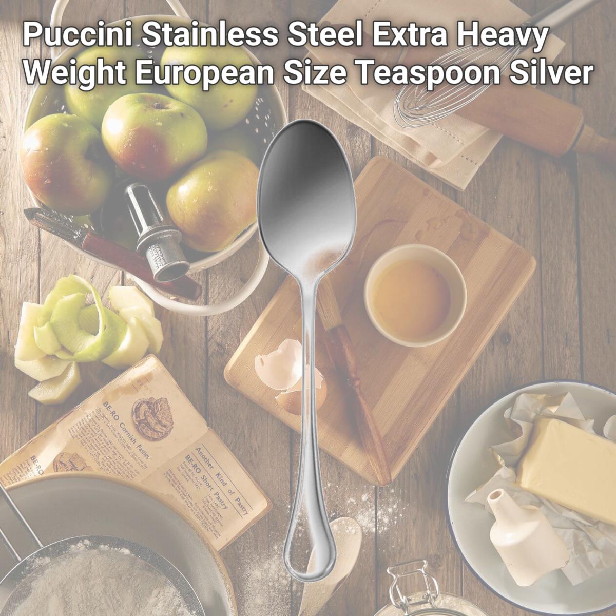 Picture of Oneida T030SFTF Puccini Stainless Steel Extra Heavy Weight European Size Teaspoon  Silver