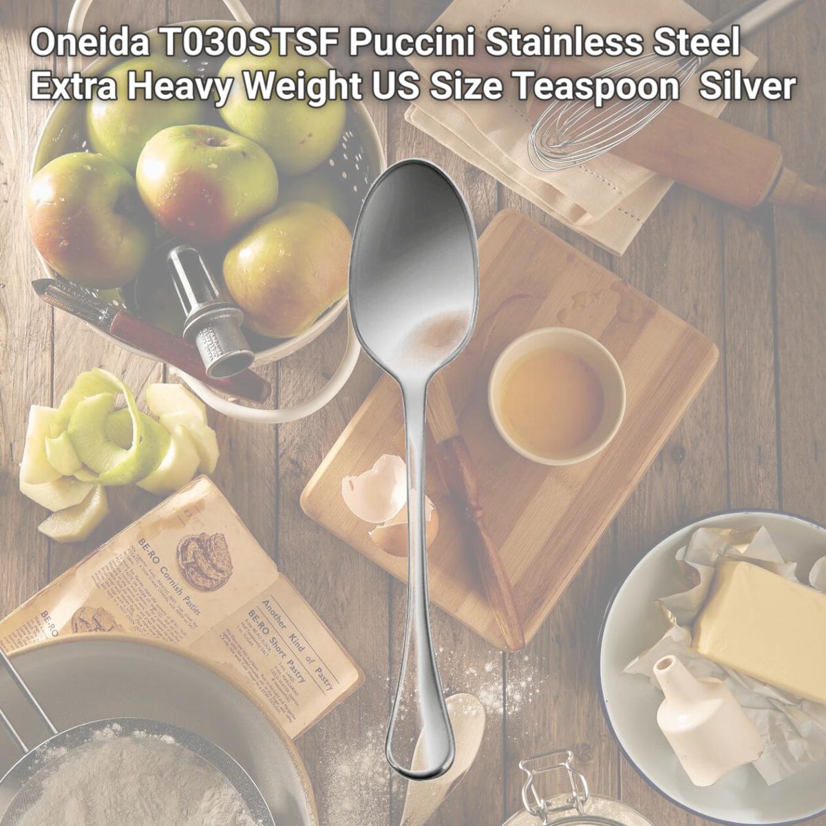 Picture of Oneida T030STSF Puccini Stainless Steel Extra Heavy Weight US Size Teaspoon  Silver