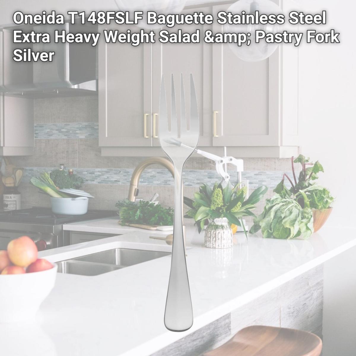 Picture of Oneida T148FSLF Baguette Stainless Steel Extra Heavy Weight Salad &amp; Pastry Fork  Silver
