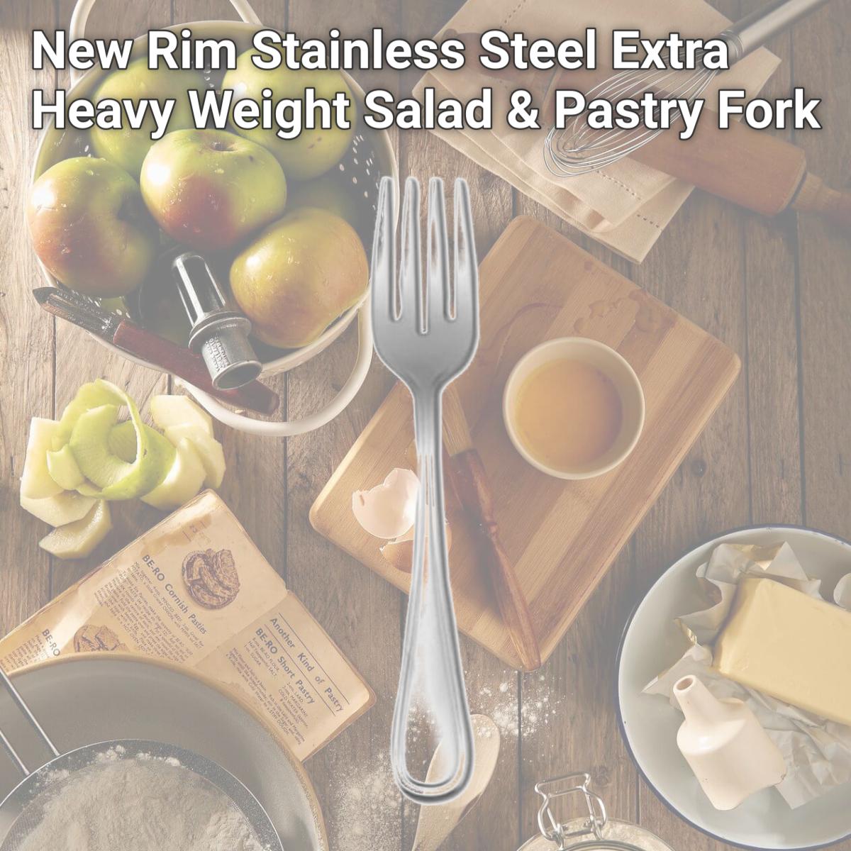 Picture of Oneida T015FSLF New Rim Stainless Steel Extra Heavy Weight Salad &amp; Pastry Fork