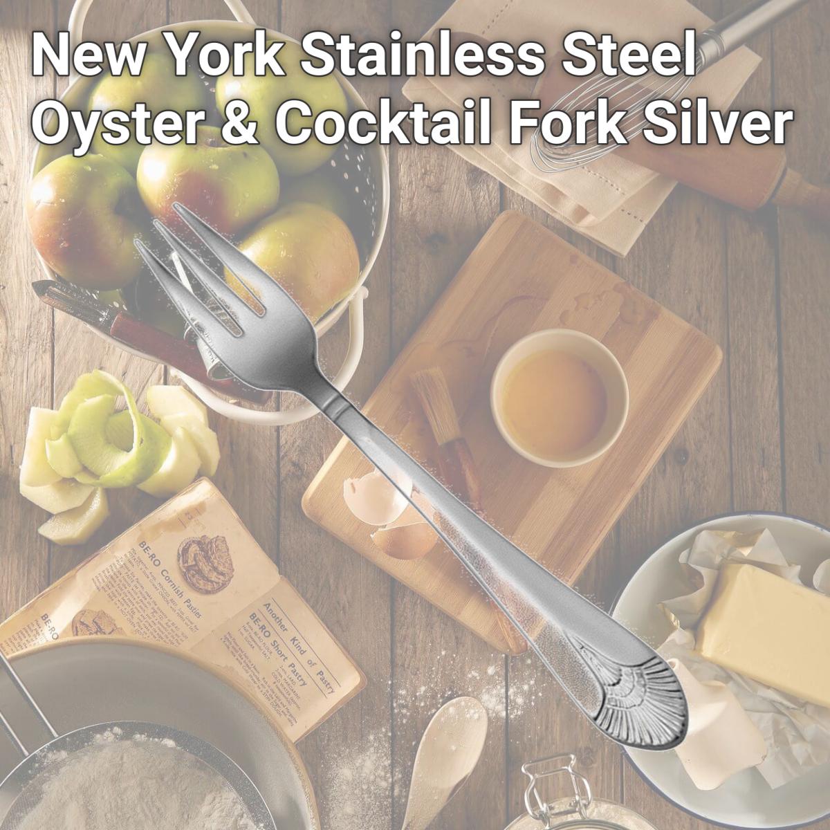 Picture of Oneida T131FOYF New York Stainless Steel Oyster &amp; Cocktail Fork  Silver