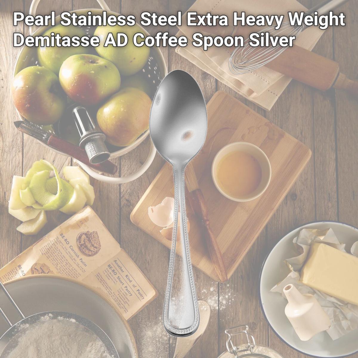 Picture of Oneida T163SADF Pearl Stainless Steel Extra Heavy Weight Demitasse AD Coffee Spoon  Silver