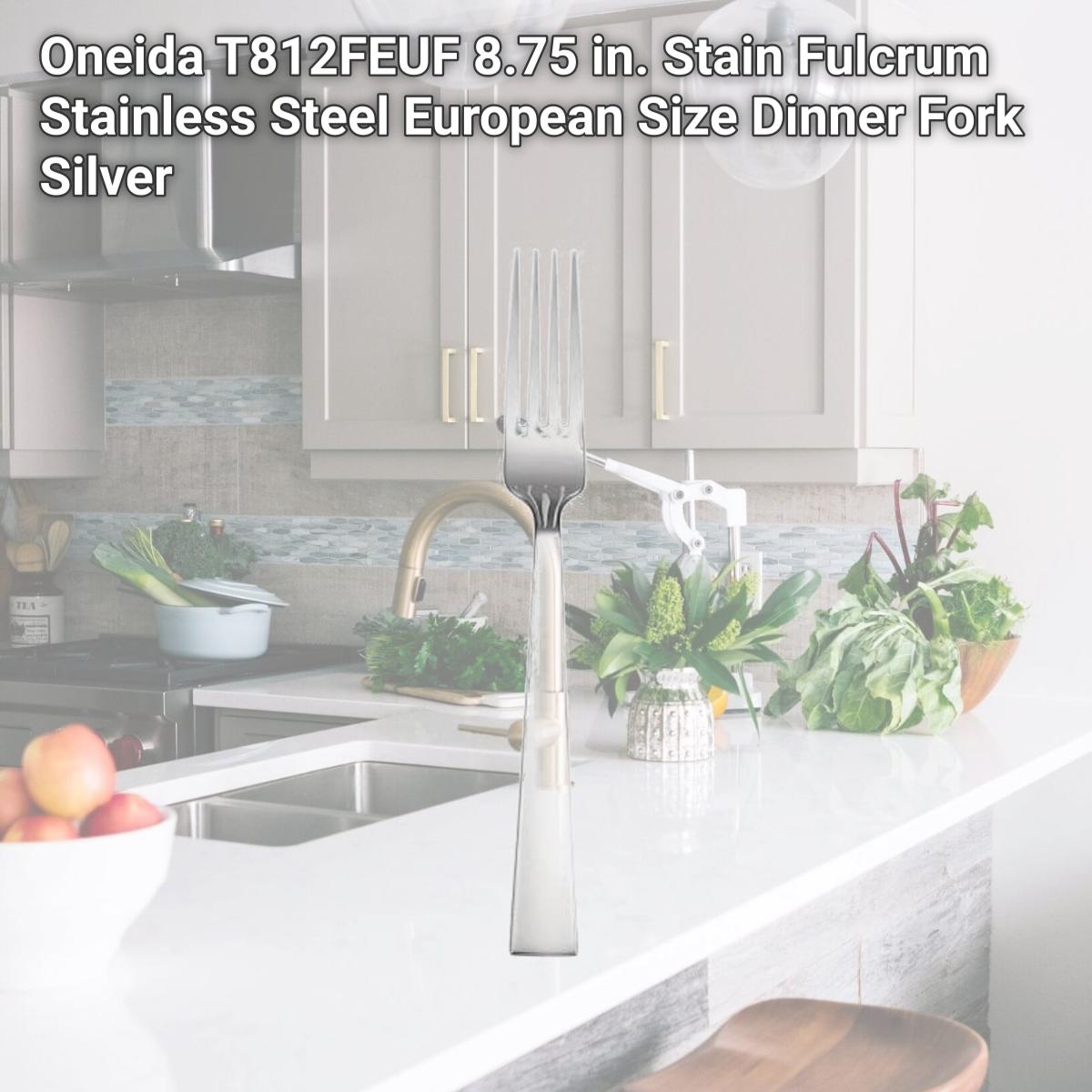 Picture of Oneida T812FEUF 8.75 in. Stain Fulcrum Stainless Steel European Size Dinner Fork  Silver
