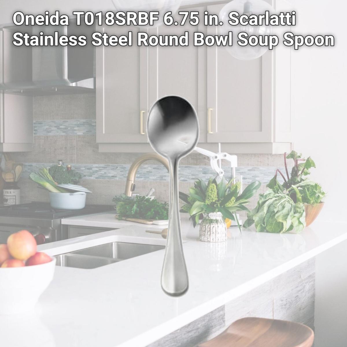 Picture of Oneida T018SRBF 6.75 in. Scarlatti Stainless Steel Round Bowl Soup Spoon