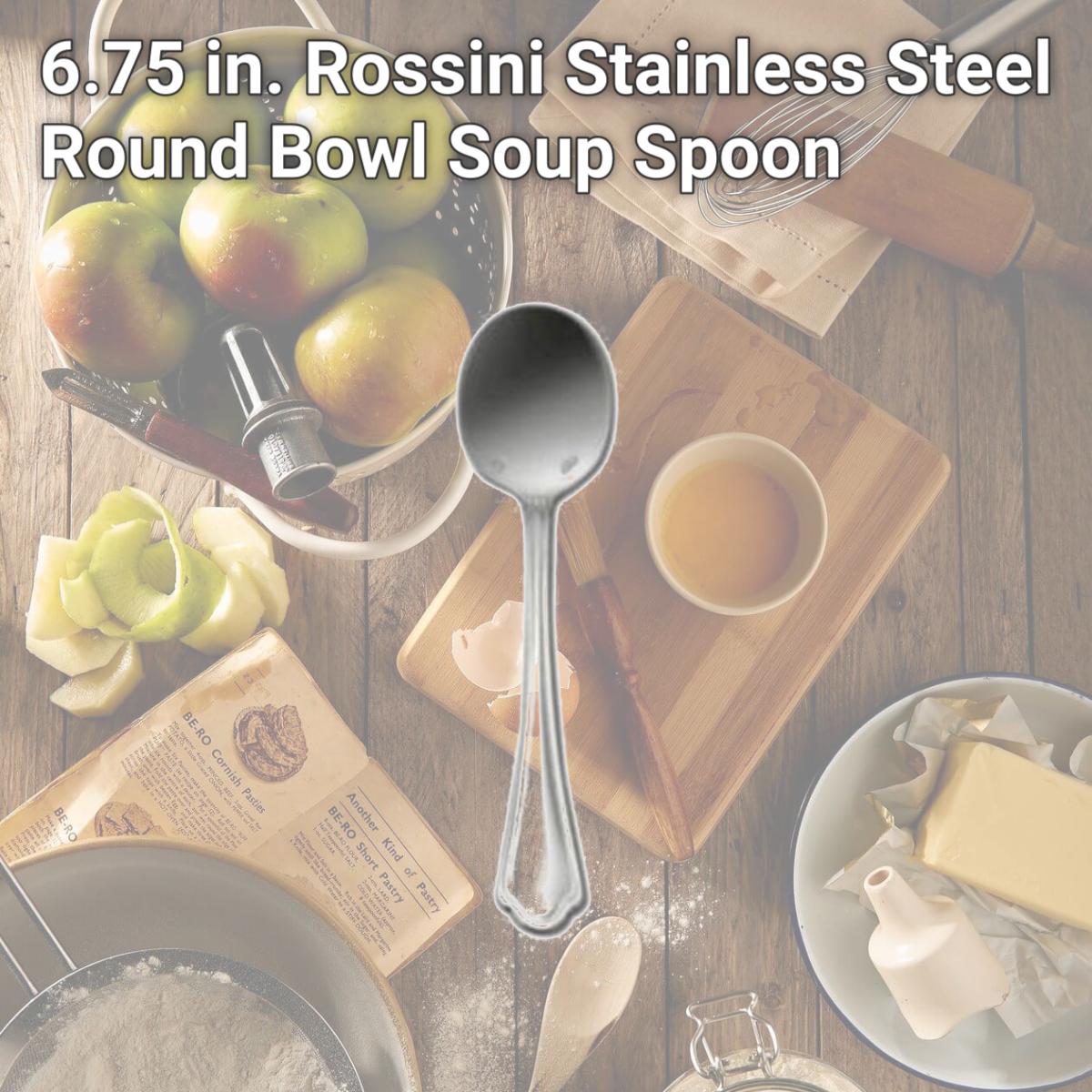 Picture of Oneida T314SRBF 6.75 in. Rossini Stainless Steel Round Bowl Soup Spoon