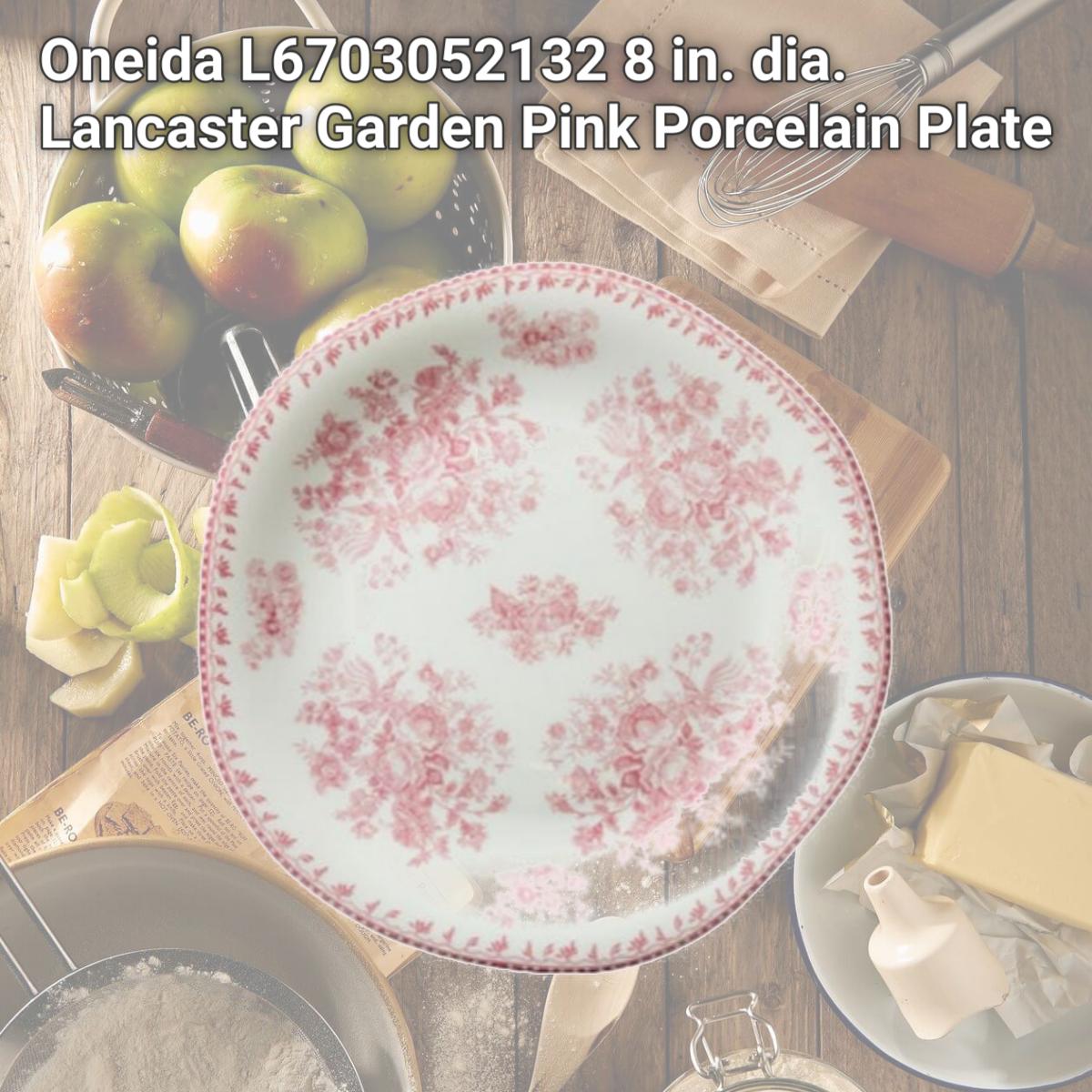 Picture of Oneida L6703052132 8 in. dia. Lancaster Garden Pink Porcelain Plate