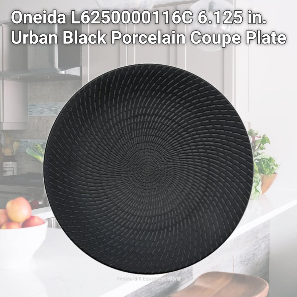 Picture of Oneida L6250000116C 6.125 in. Urban Black Porcelain Coupe Plate
