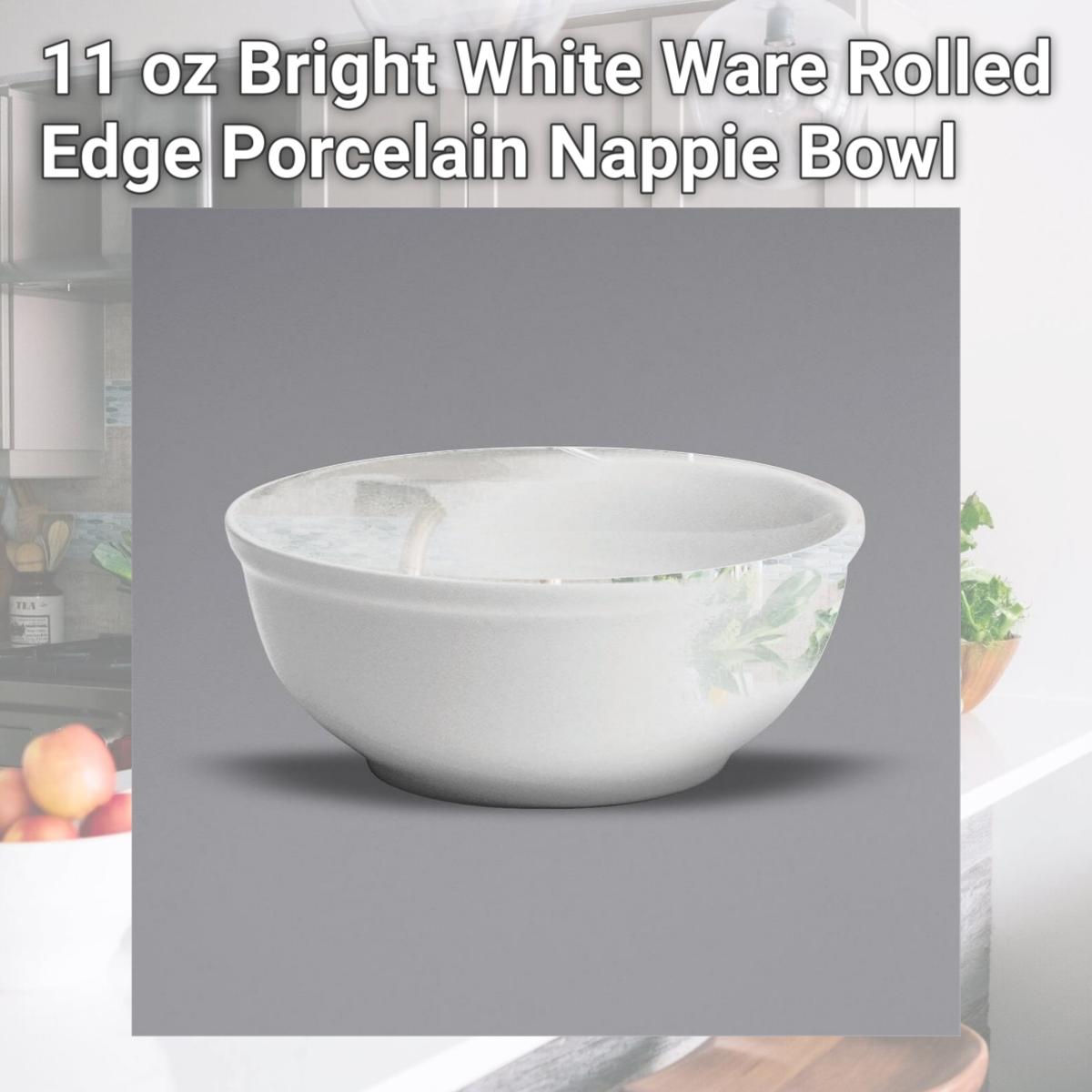 Picture of Buffalo F8000000730 11 oz Bright White Ware Rolled Edge Porcelain Nappie Bowl